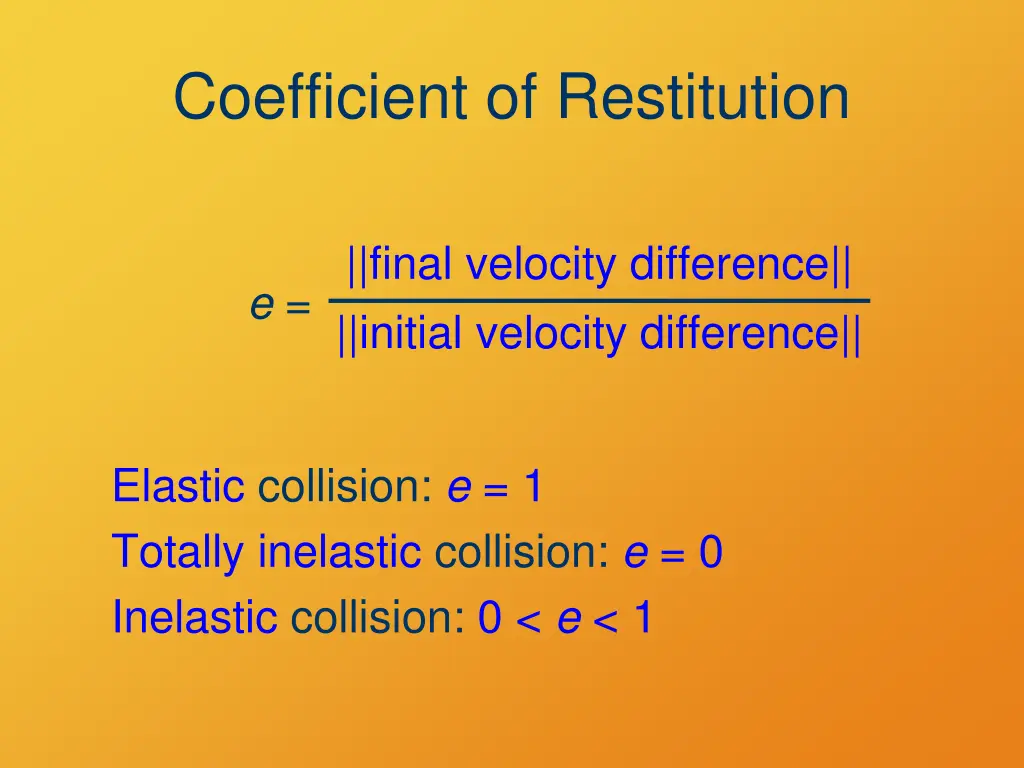 coefficient of restitution
