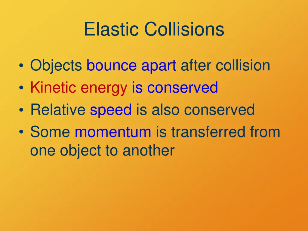 elastic collisions