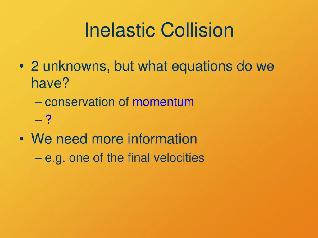 inelastic collision