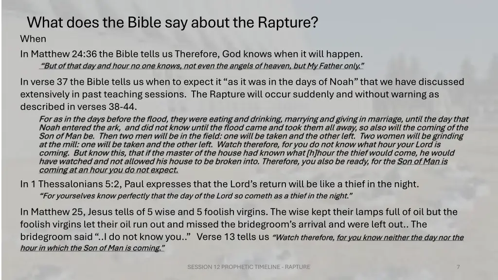 what does the bible say about the rapture when