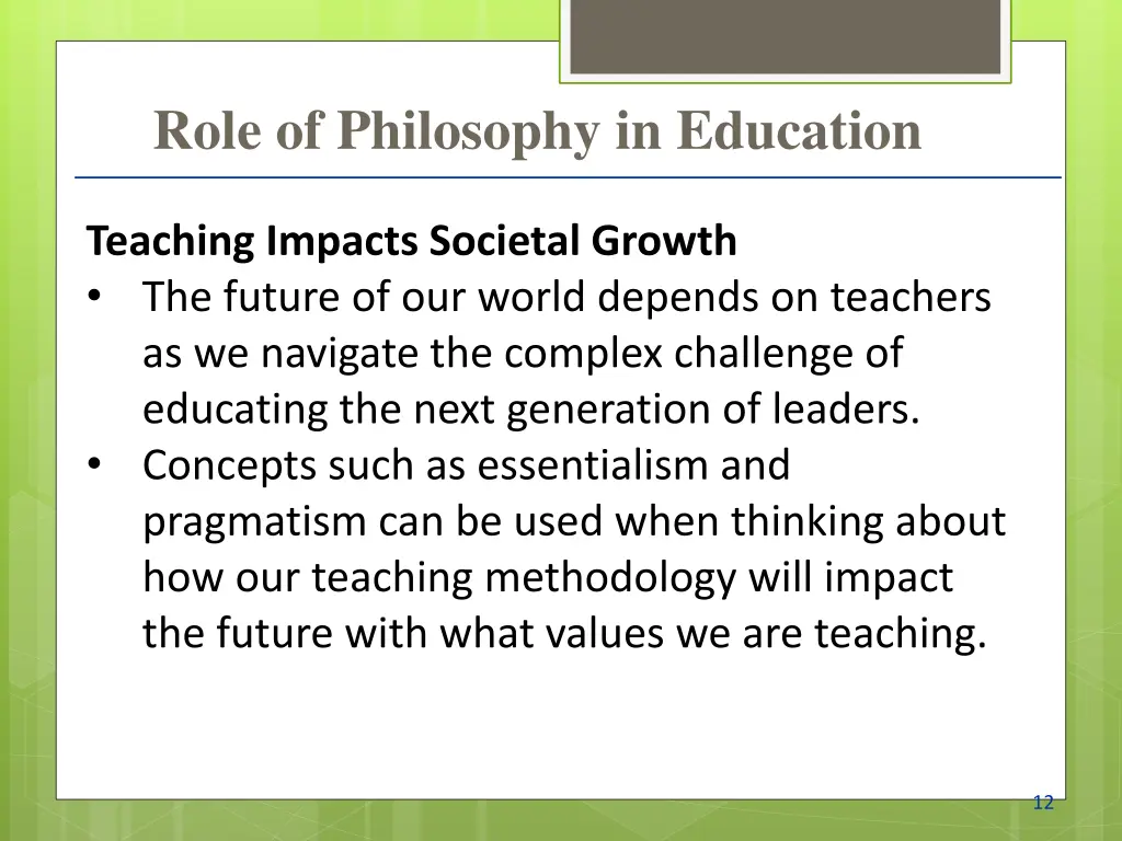 role of philosophy in education 2