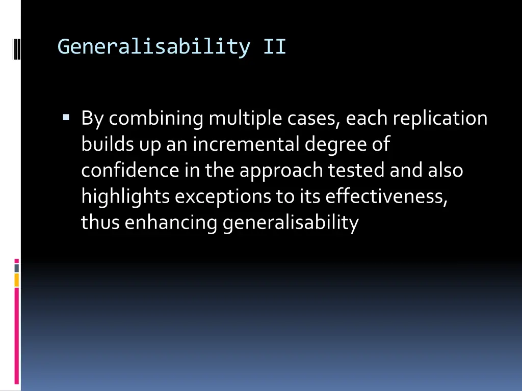 generalisability ii