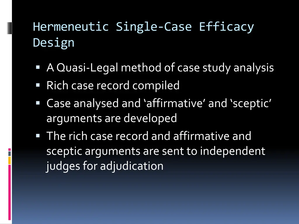 hermeneutic single case efficacy design