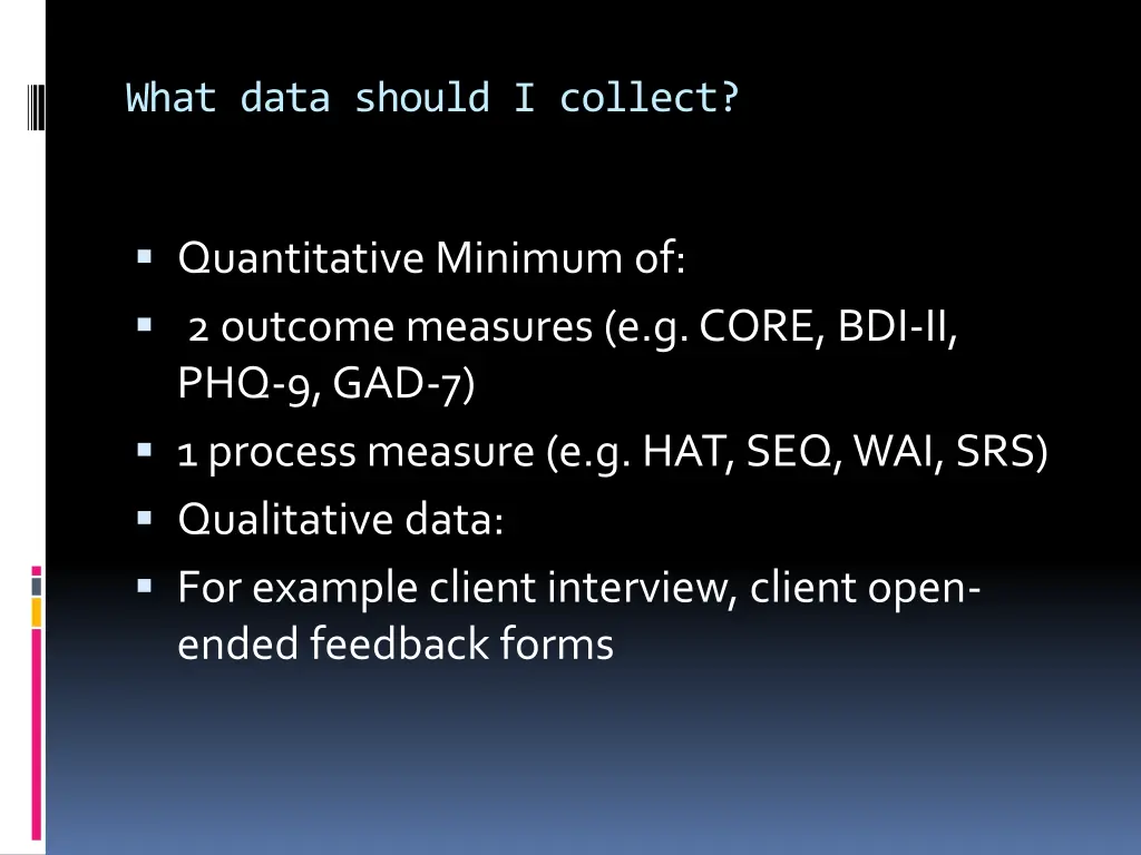 what data should i collect