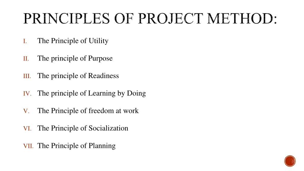 principles of project method