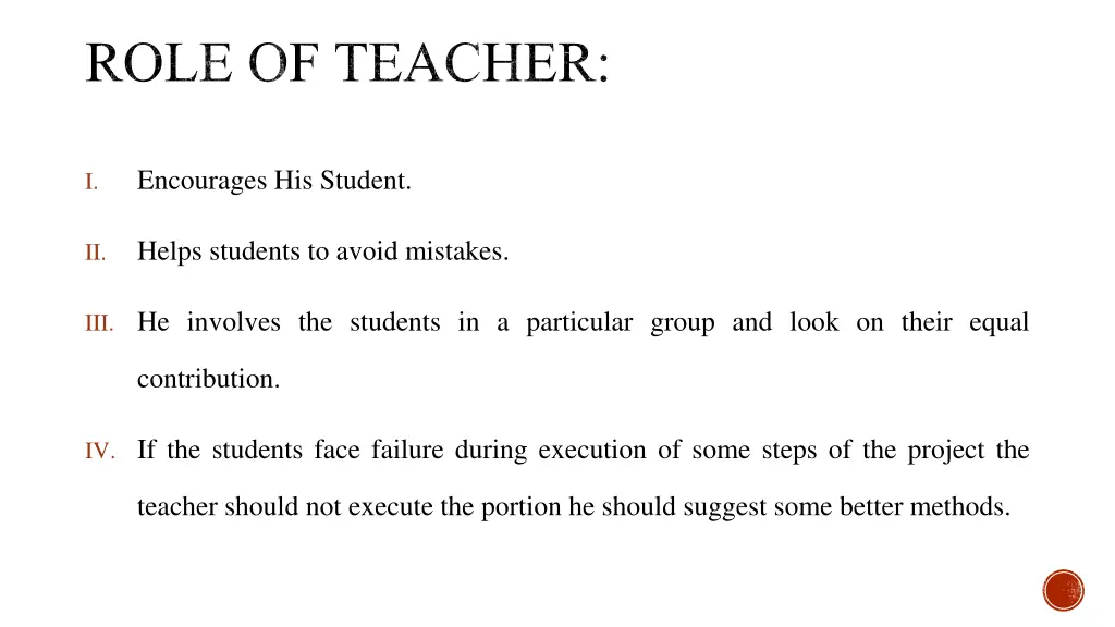 role of teacher