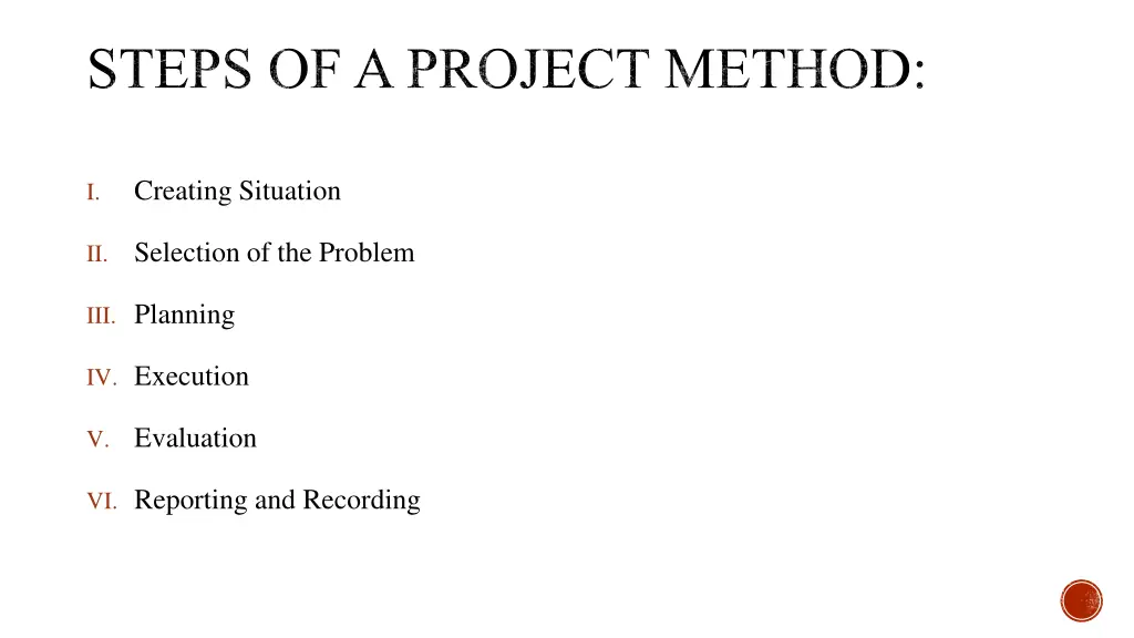 steps of a project method