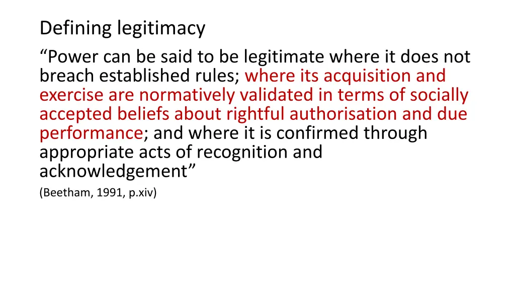 defining legitimacy power can be said