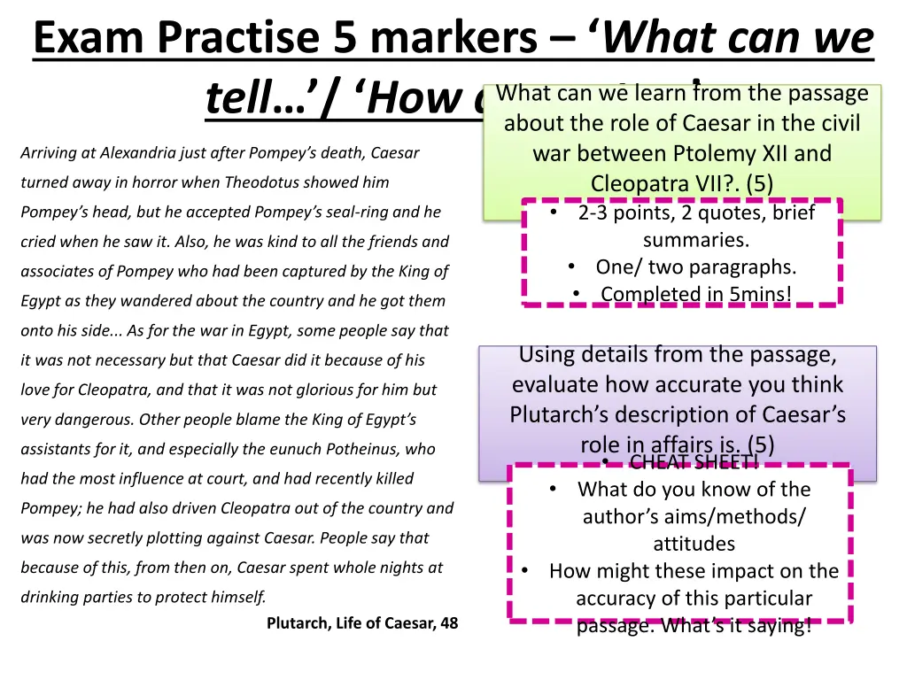 exam practise 5 markers what can we tell