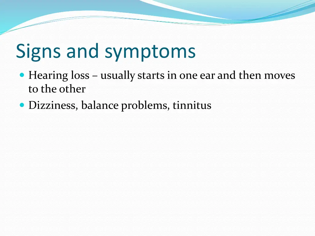 signs and symptoms