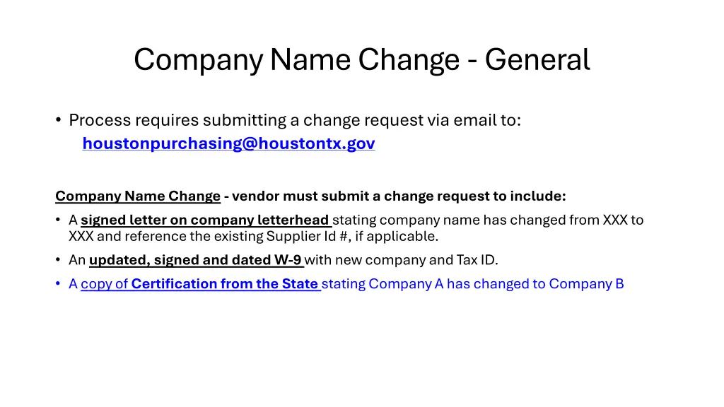 company name change general