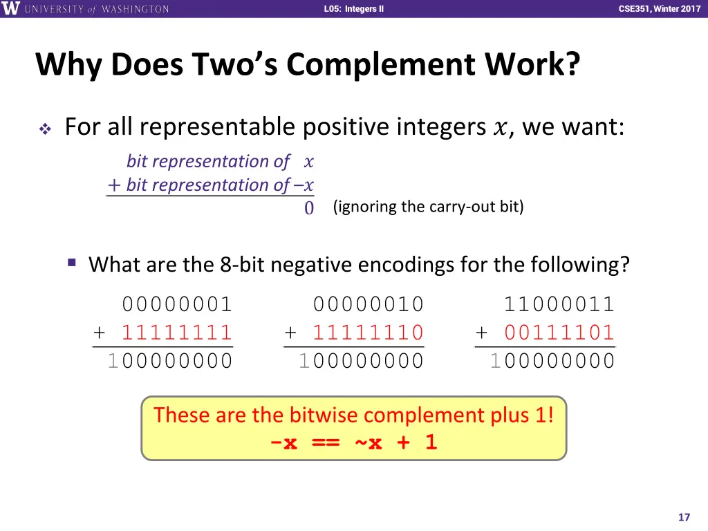 l01 intro combinational logic l05 integers ii 16