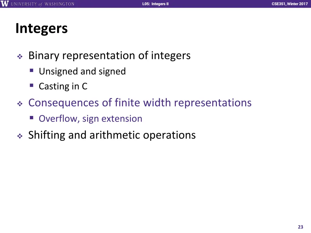 l01 intro combinational logic l05 integers ii 22