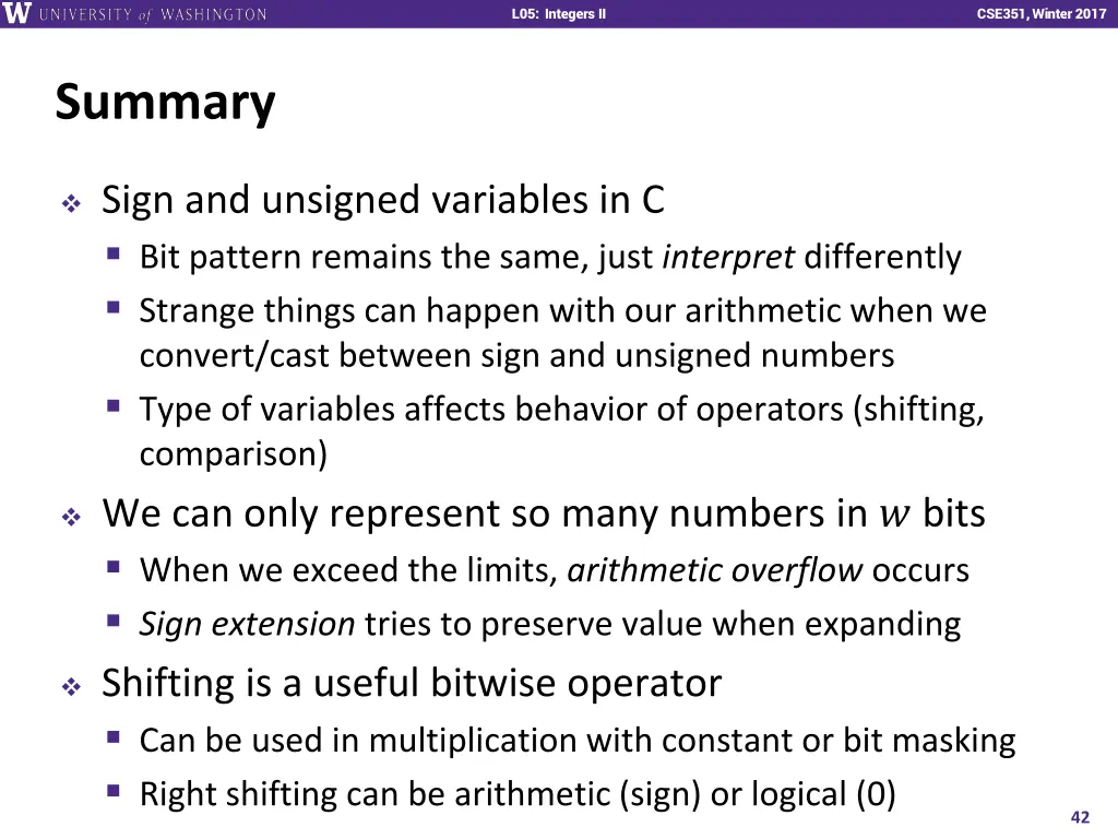 l01 intro combinational logic l05 integers ii 41