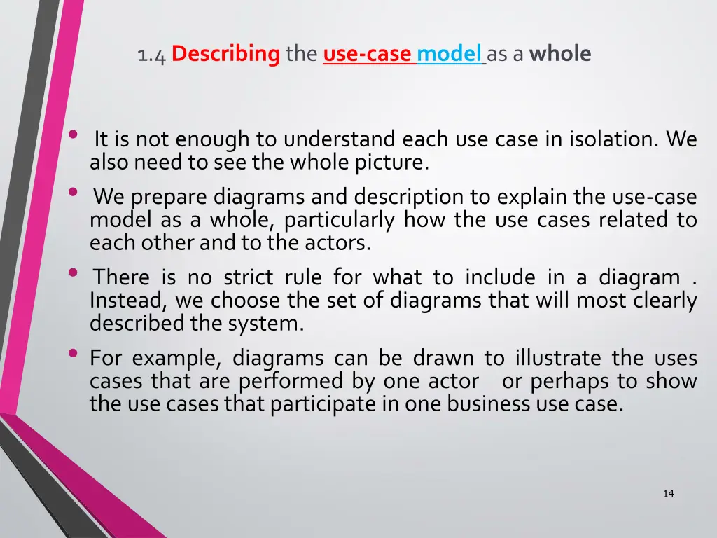 1 4 describing the use case model as a whole