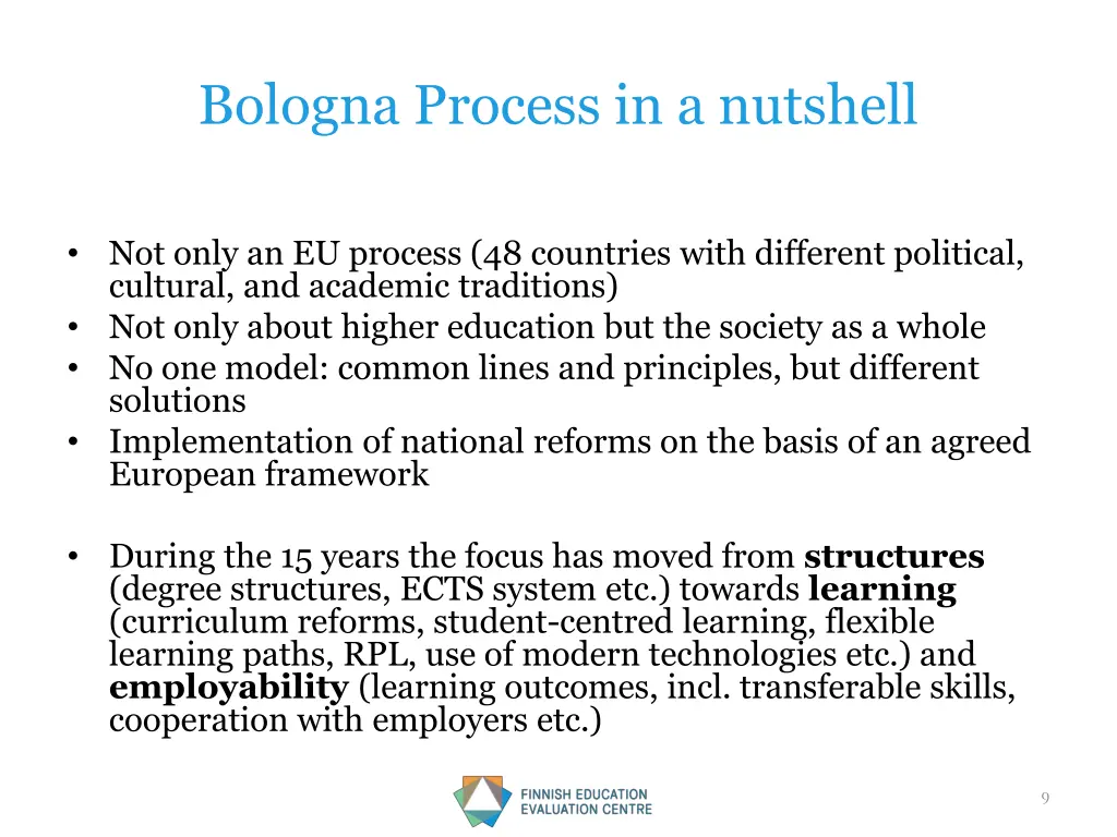 bologna process in a nutshell