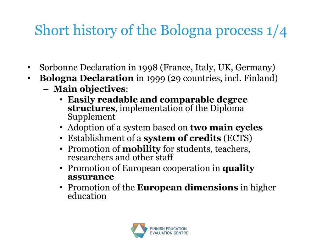 short history of the bologna process 1 4