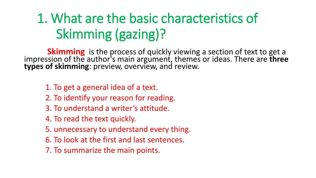 1 what are the basic characteristics of 1 what