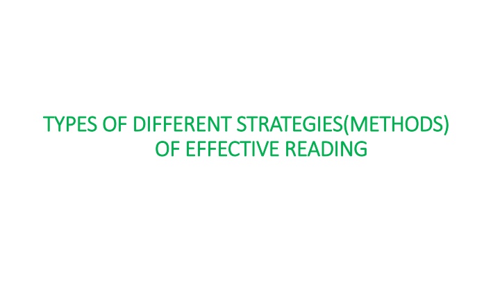 types of different strategies methods types
