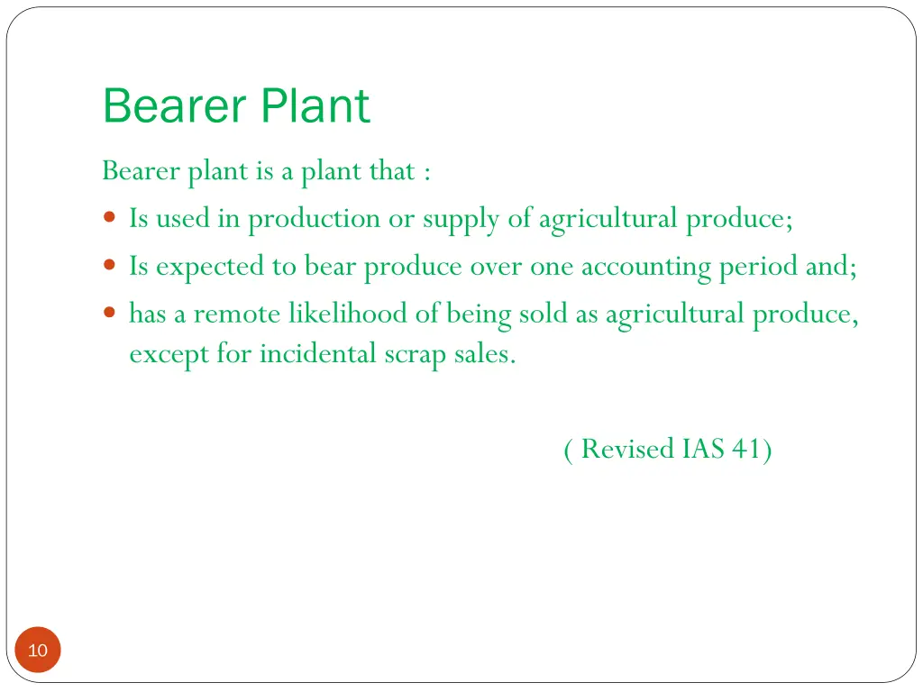 bearer plant