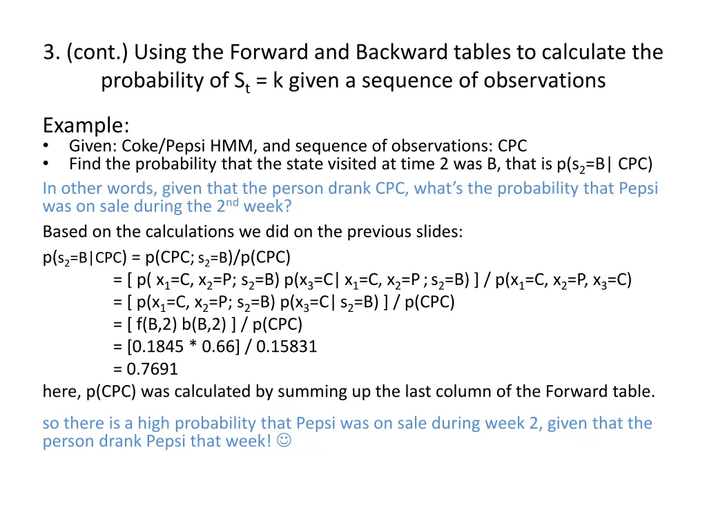 3 cont using the forward and backward tables