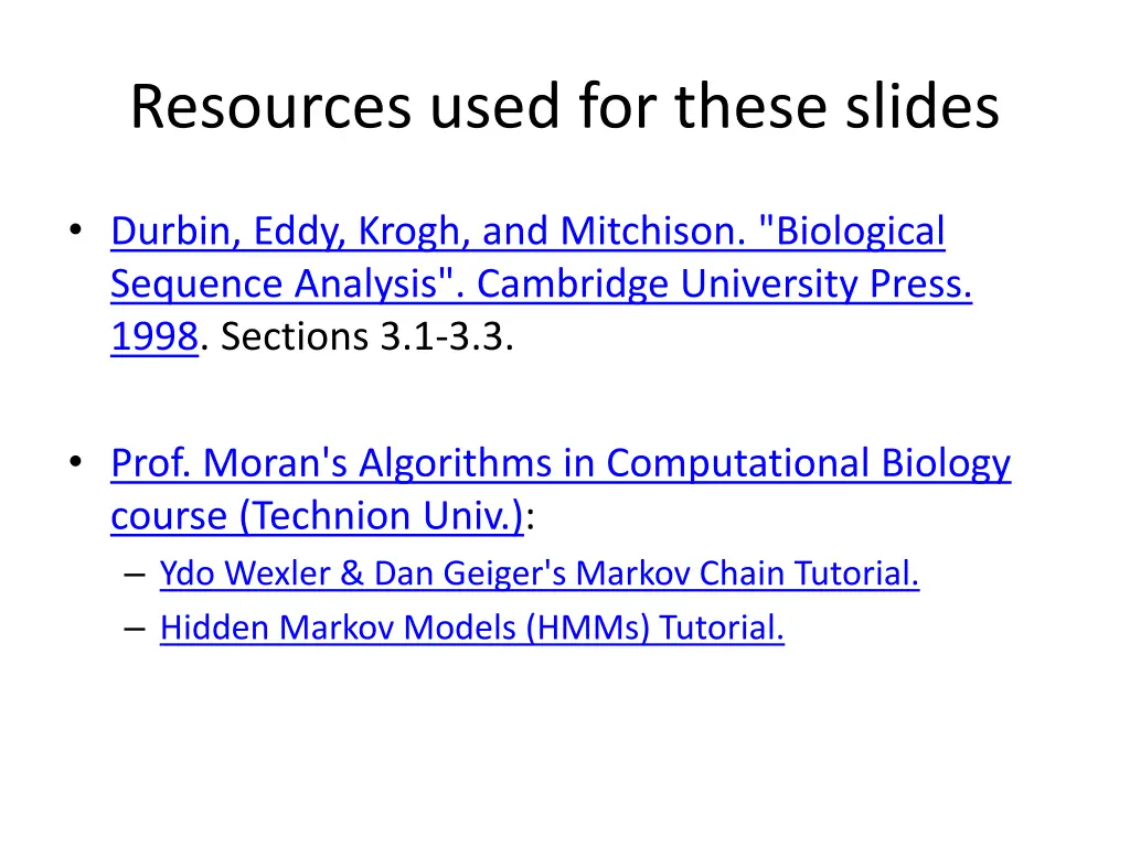 resources used for these slides