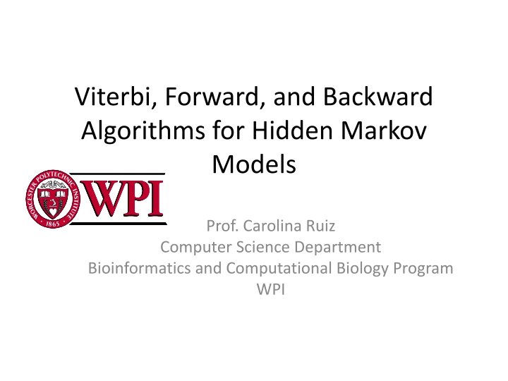 viterbi forward and backward algorithms
