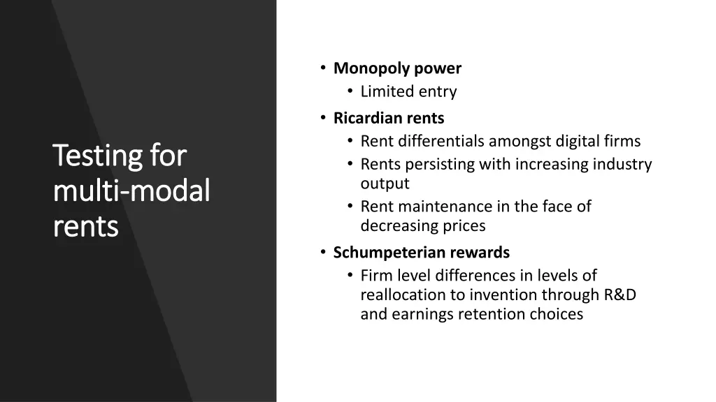 monopoly power limited entry ricardian rents rent