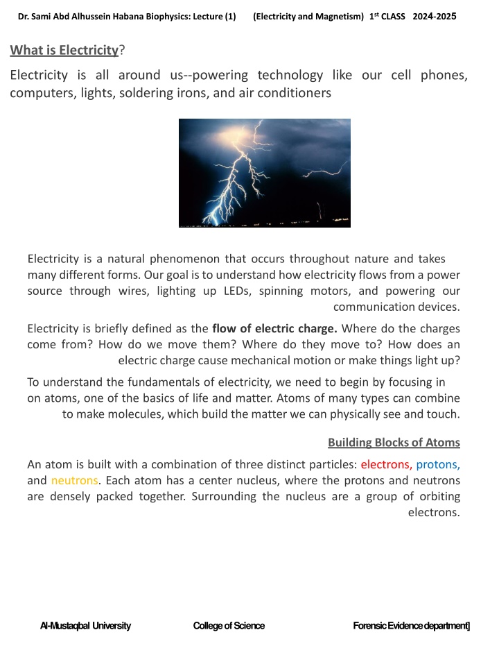 electricityand magnetism 1 st class 202 4 202 5