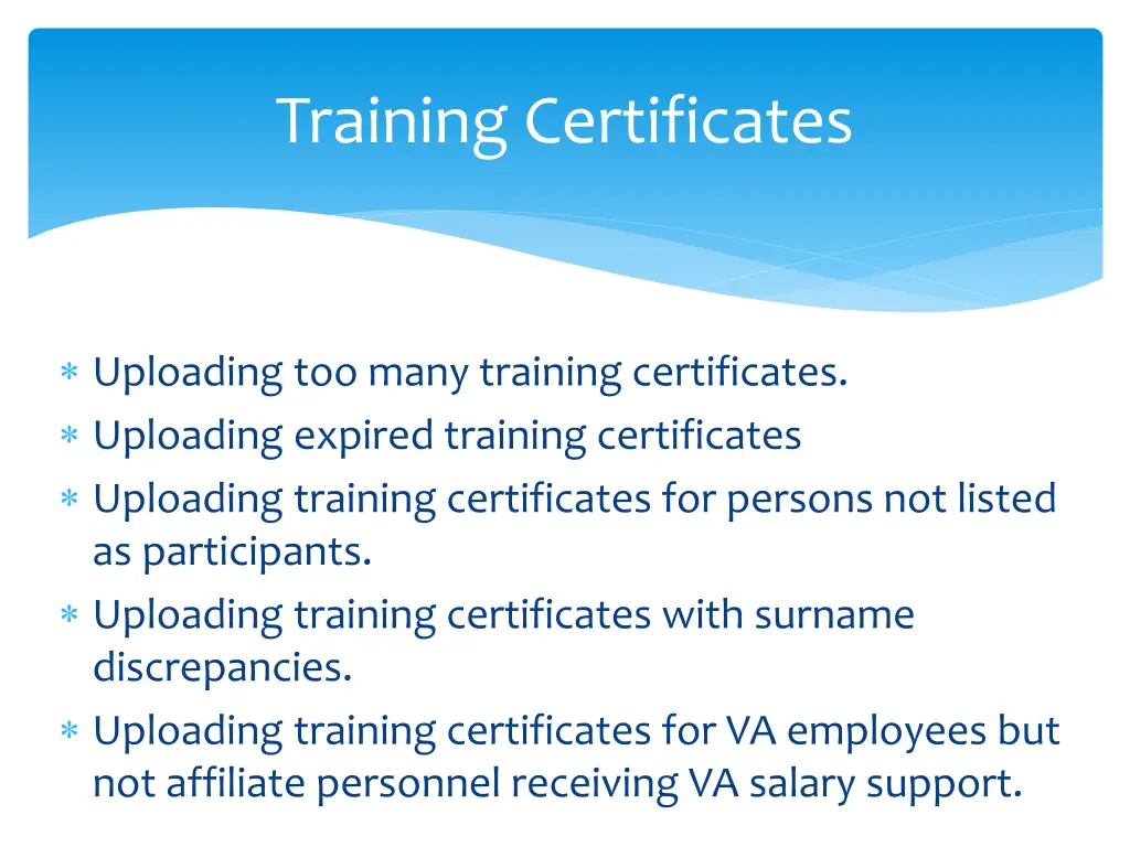 training certificates