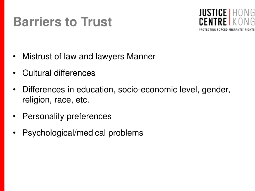 barriers to trust