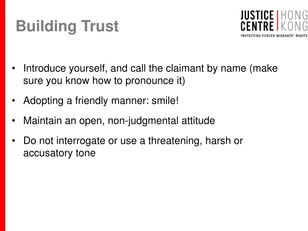 building trust