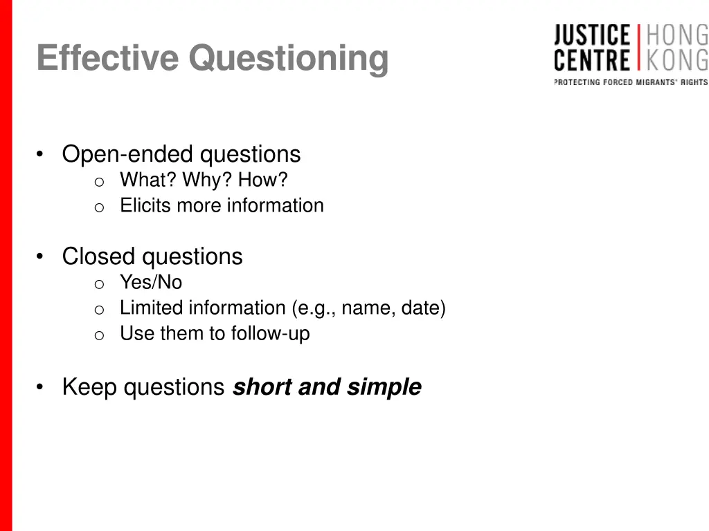 effective questioning