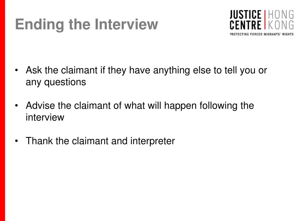 ending the interview