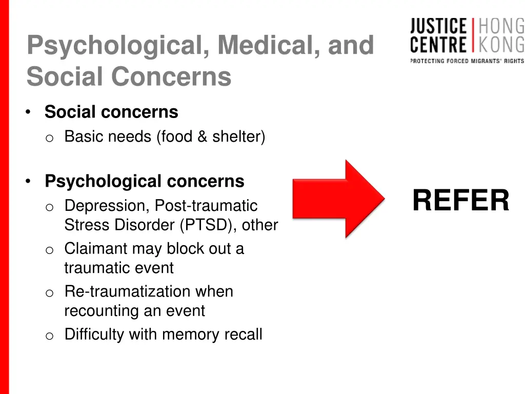 psychological medical and social concerns