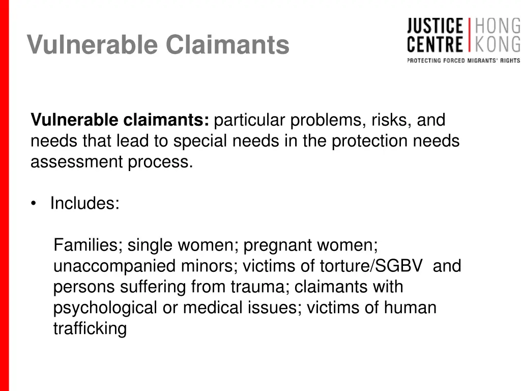 vulnerable claimants