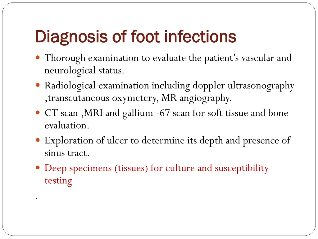diagnosis of foot infections diagnosis of foot