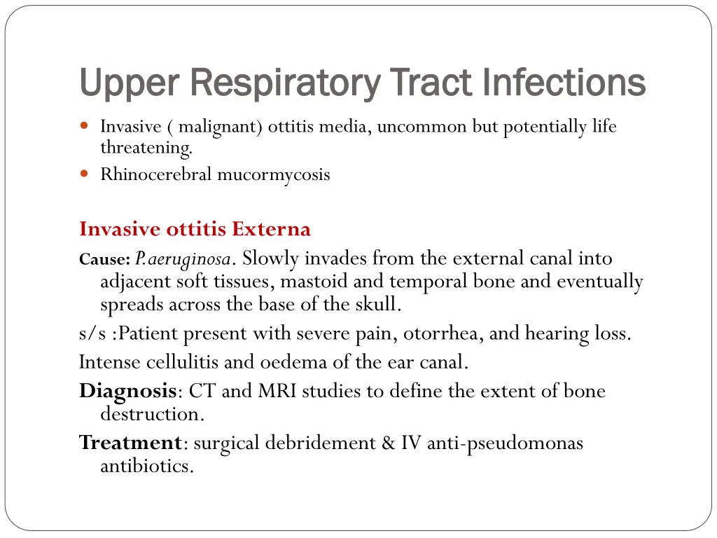 upper respiratory tract infections upper