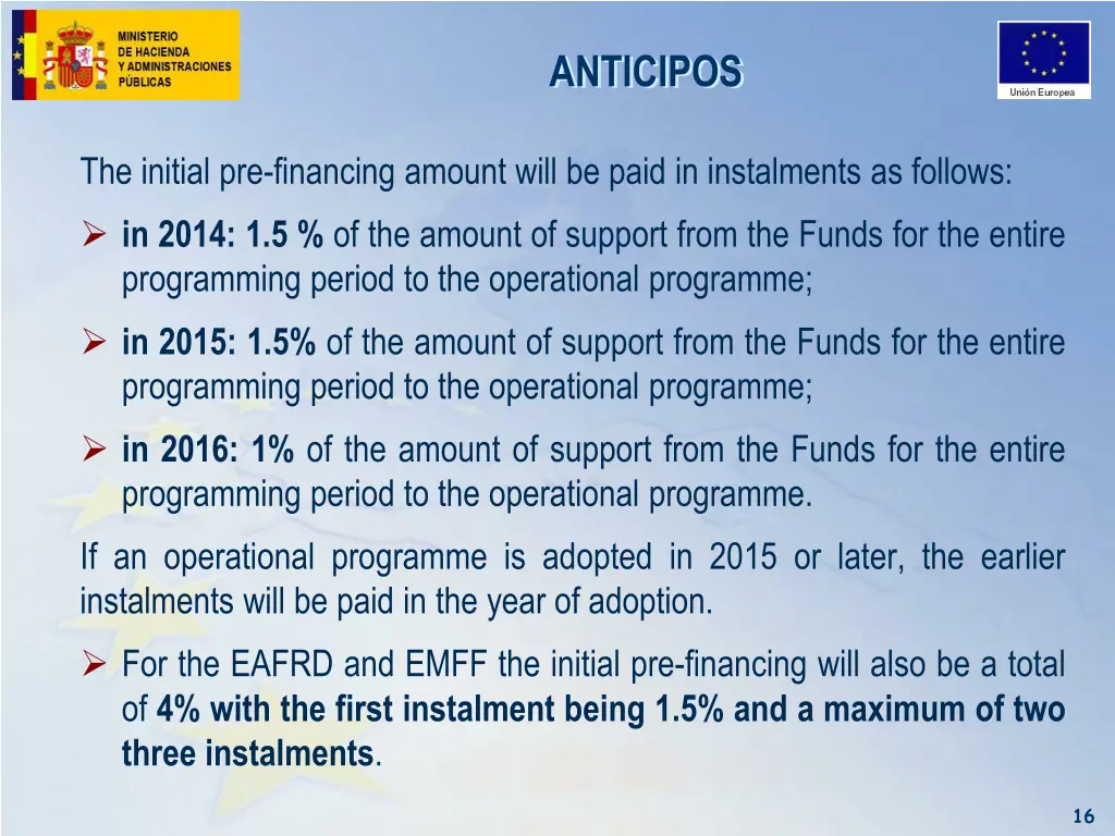 anticipos