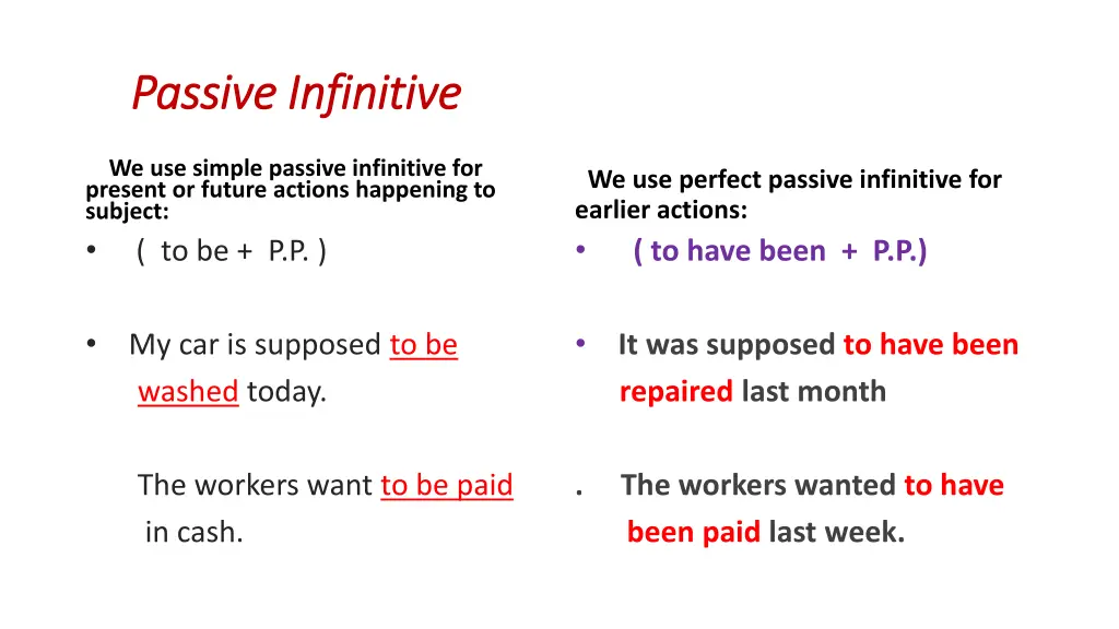 passive infinitive passive infinitive