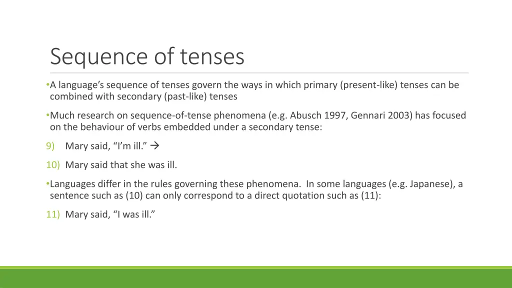 sequence of tenses