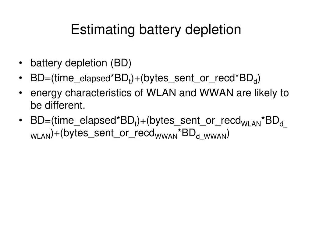 estimating battery depletion