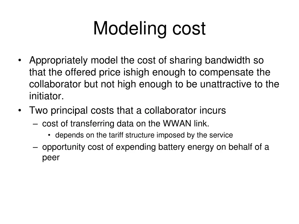 modeling cost