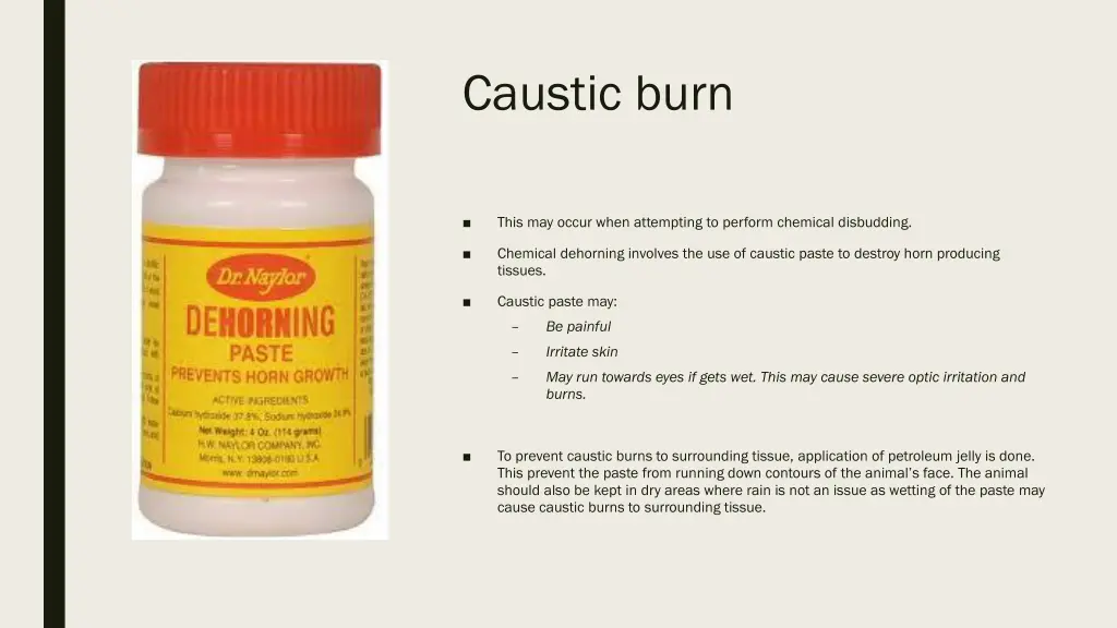 caustic burn