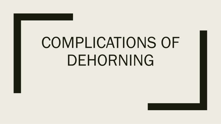 complications of dehorning