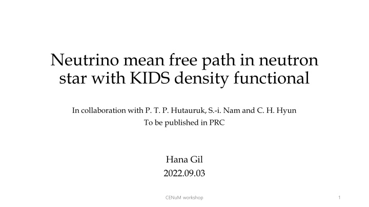neutrino mean free path in neutron star with kids