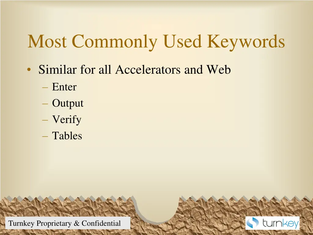 most commonly used keywords
