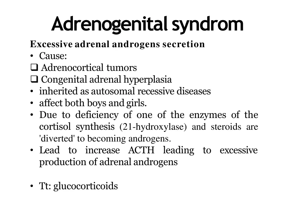 adrenogenitalsyndrom excessive adrenal androgens
