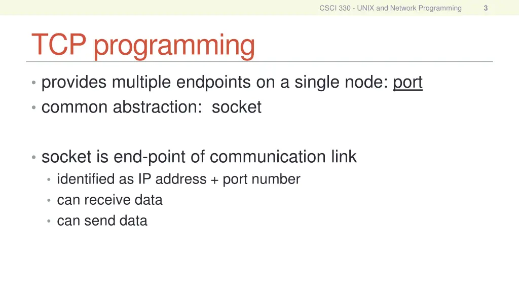 csci 330 unix and network programming 2
