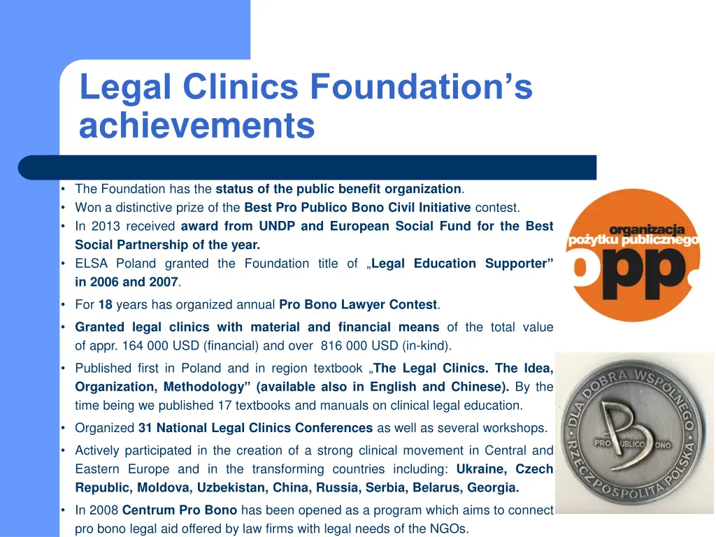 legal clinics foundation s achievements